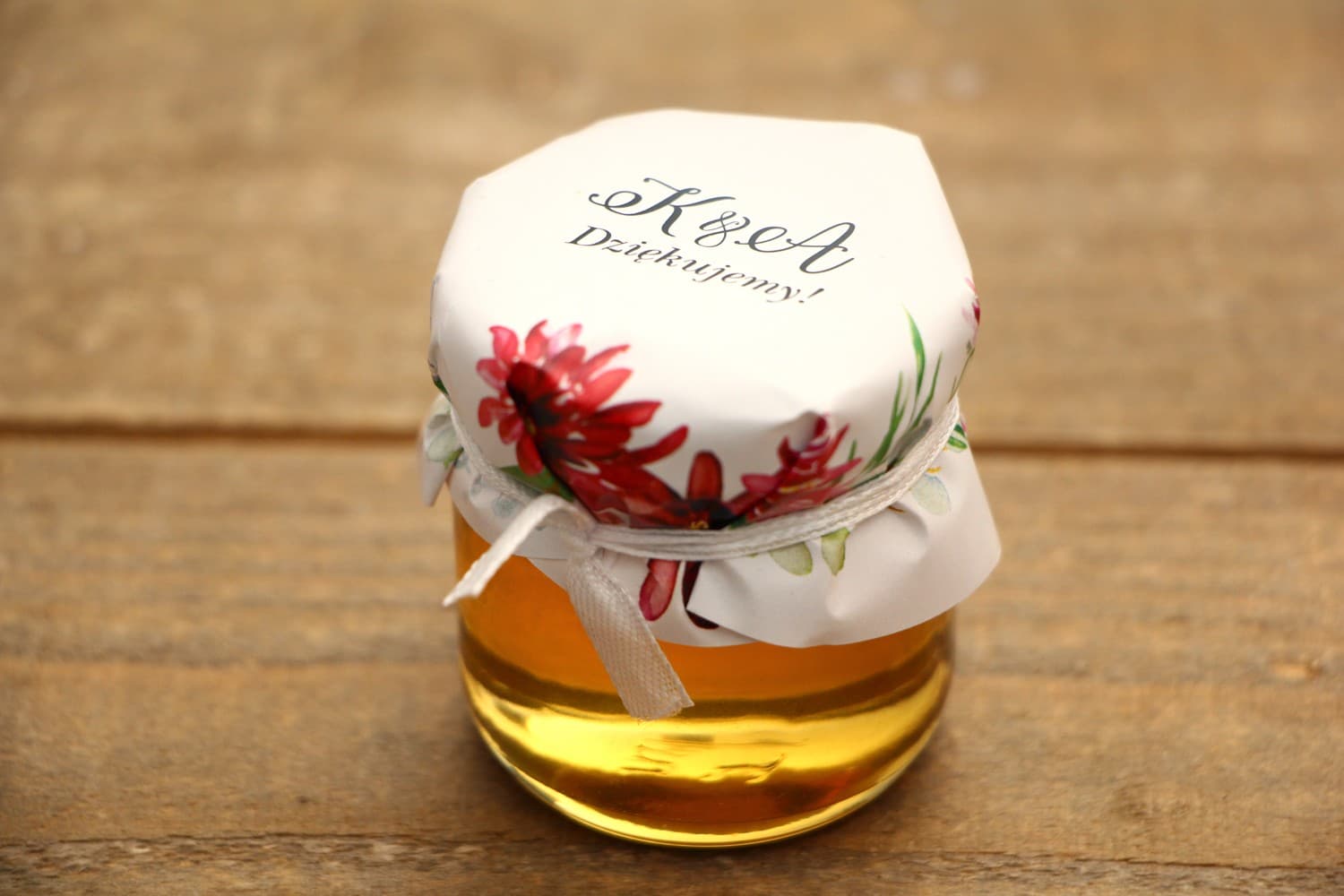 Polish Honey Jar Kalia No. 5 – Sweet Wedding Favour with Red Dahlia