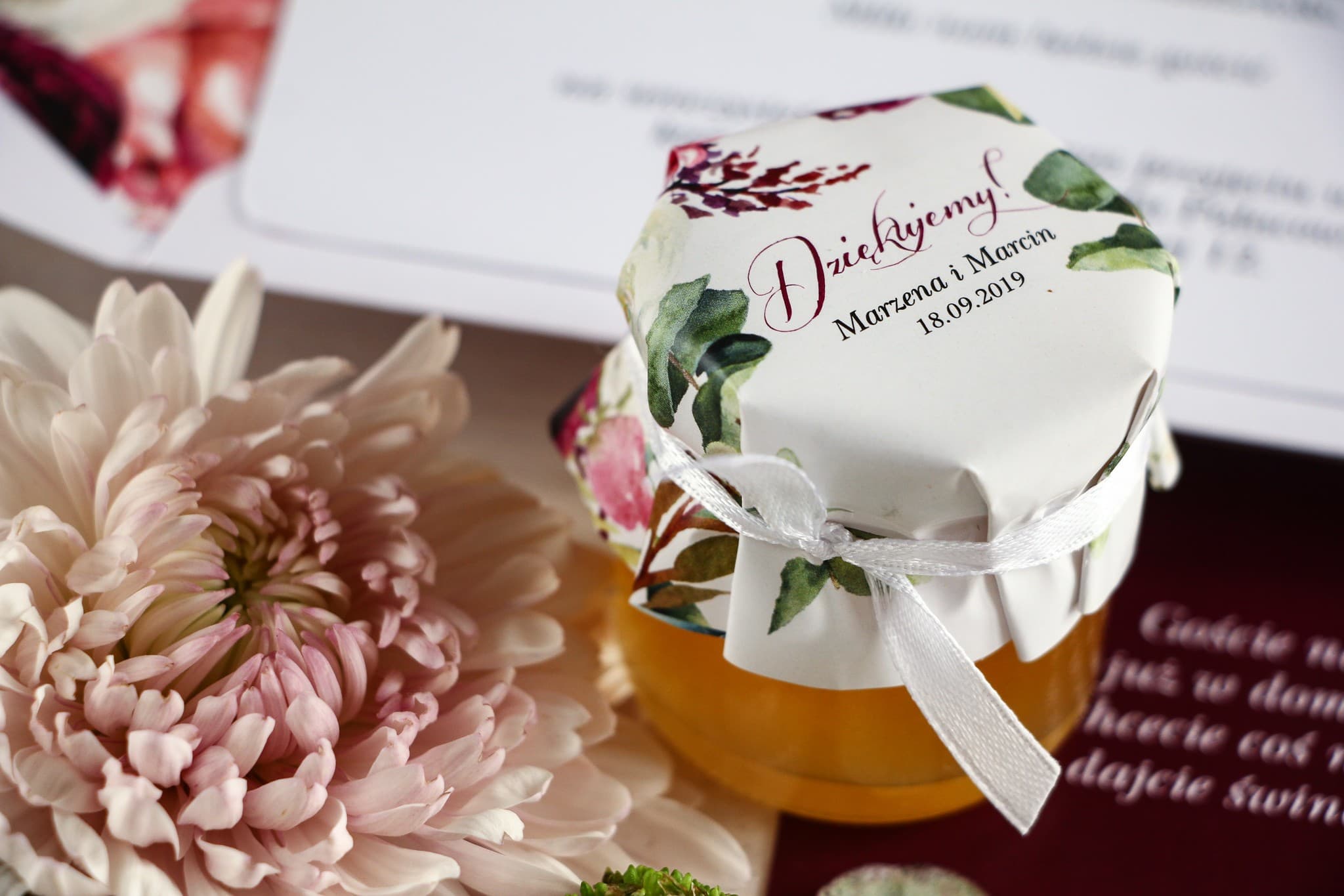 Polish Honey Jar Aurum No. 5 – Sweet Wedding Favour with Peony