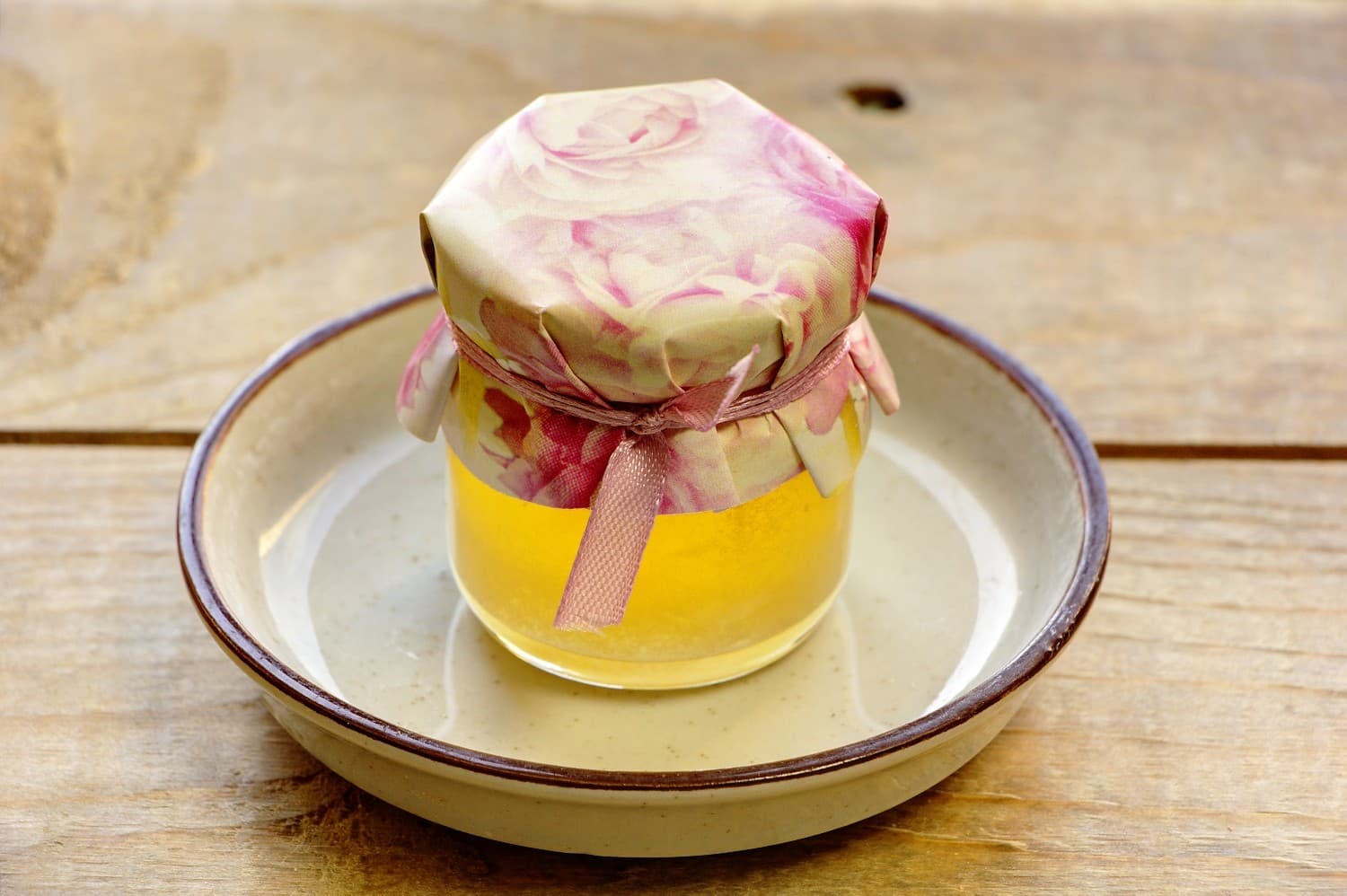 Natural Polish Honey Jar Painted Flowers No. 9 – Sweet Peony Wedding Favour