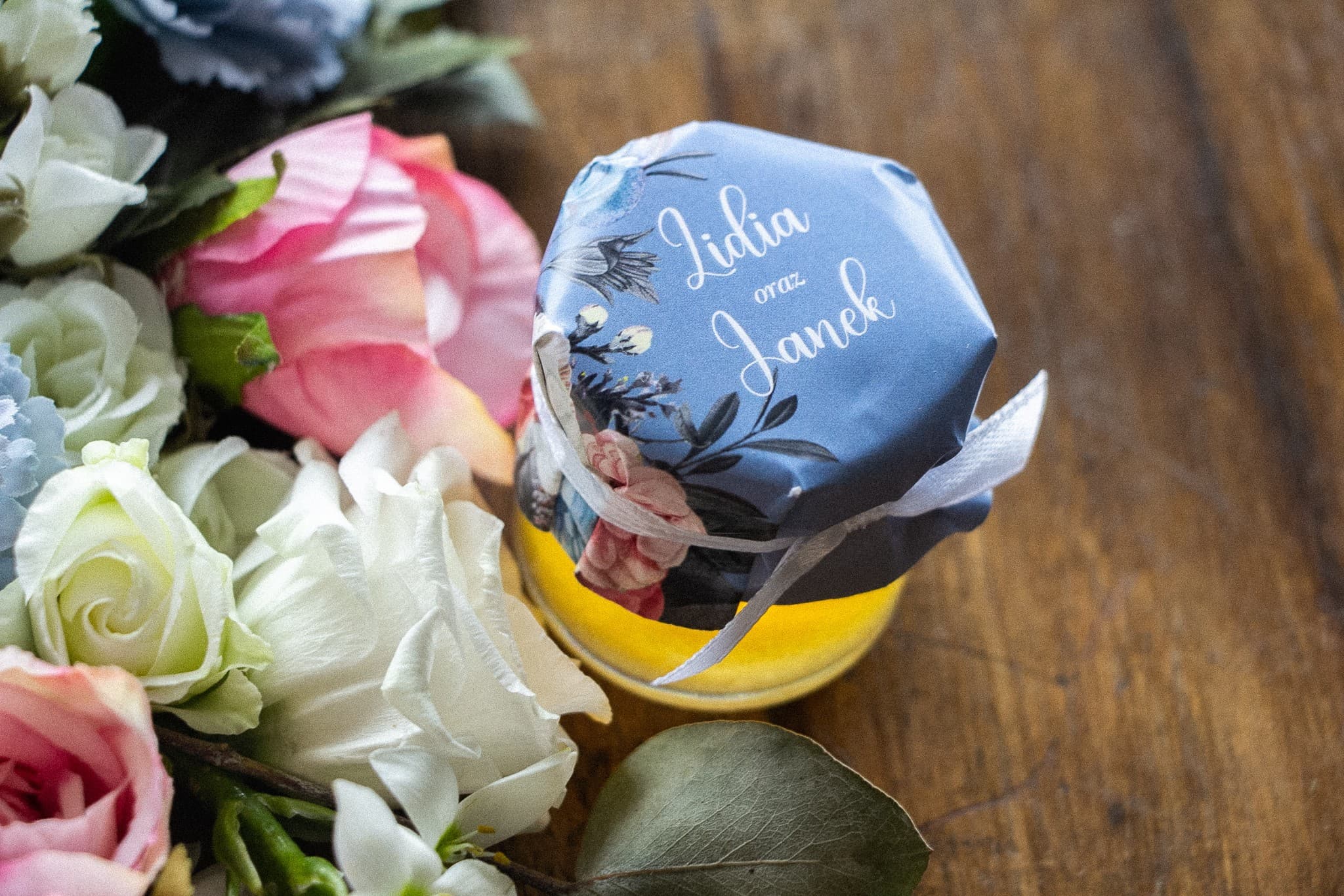 Polnischer Honig im Gläschen Eteryczne Nr. 4 – Natürliches Geschenk in Dusty Blue