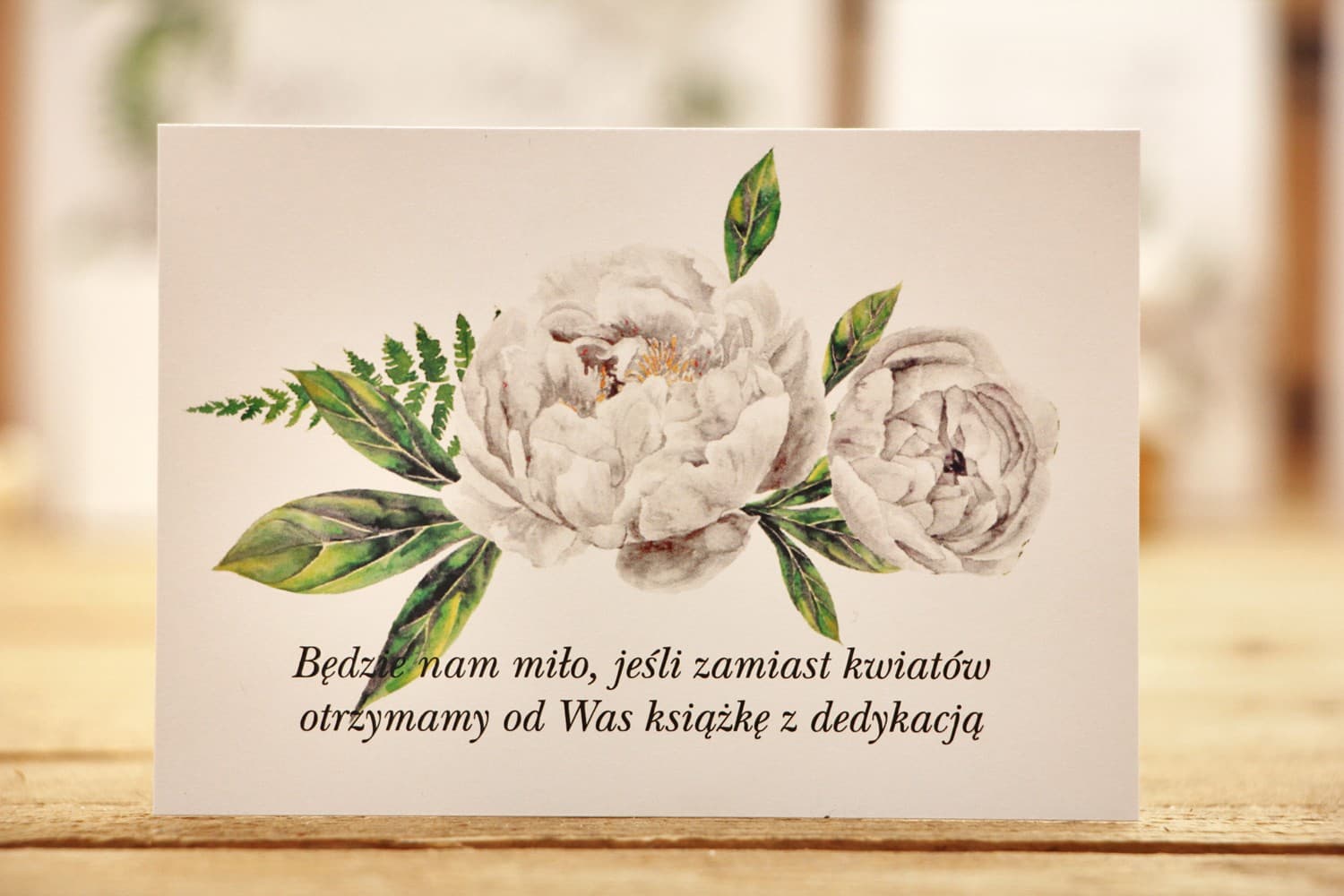 Wedding Invitation Info Card with Peonies and Fern | Additional Information Insert | Kalia No. 8
