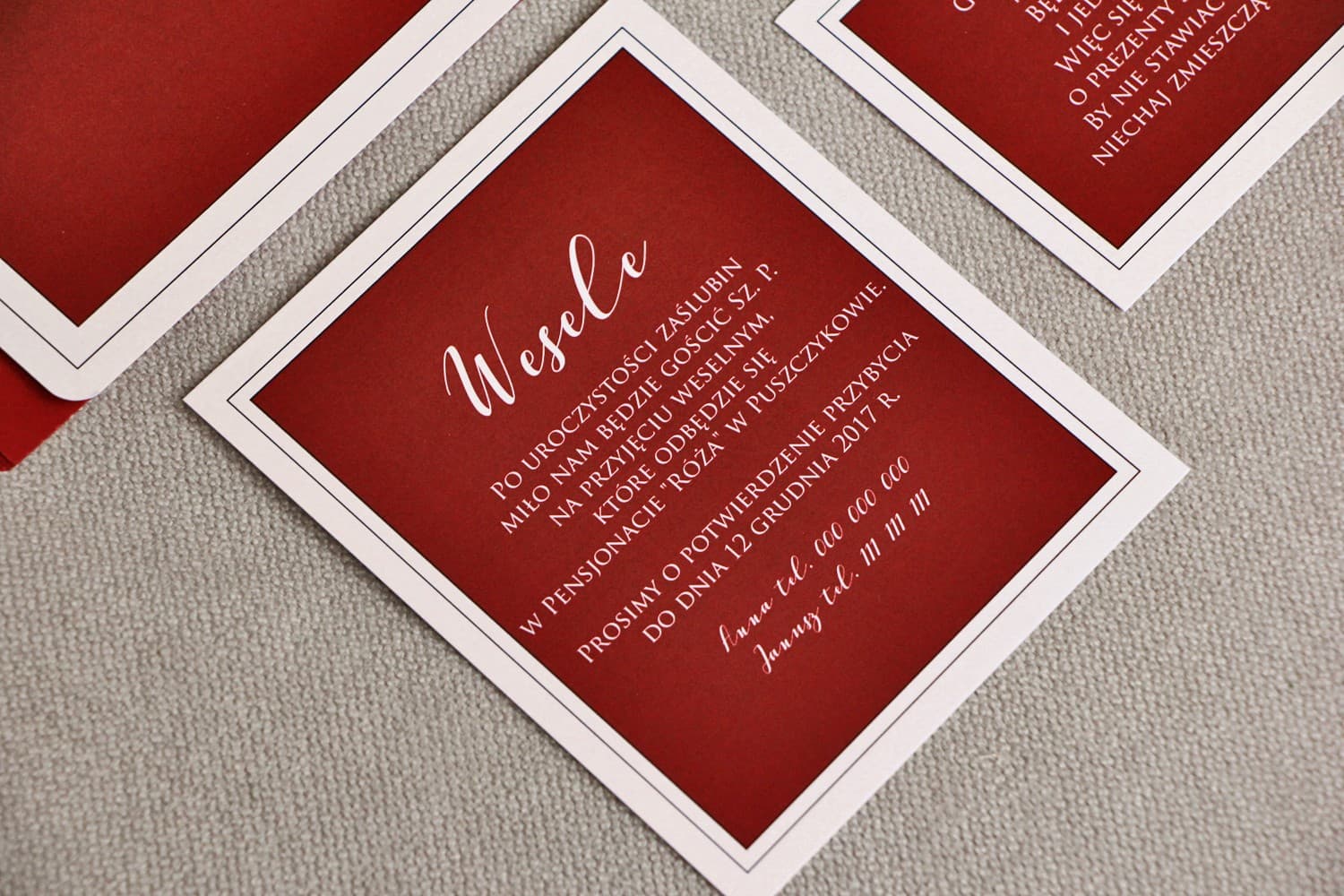 Elegant Information Card for Invitations | Burgundy Wishing Well Insert | Sonata No. 3