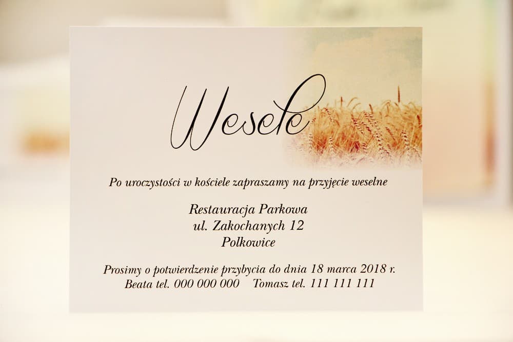 Rustic Wheat Field Information Cards | Wedding Invitation Inserts | Elegant Design 25