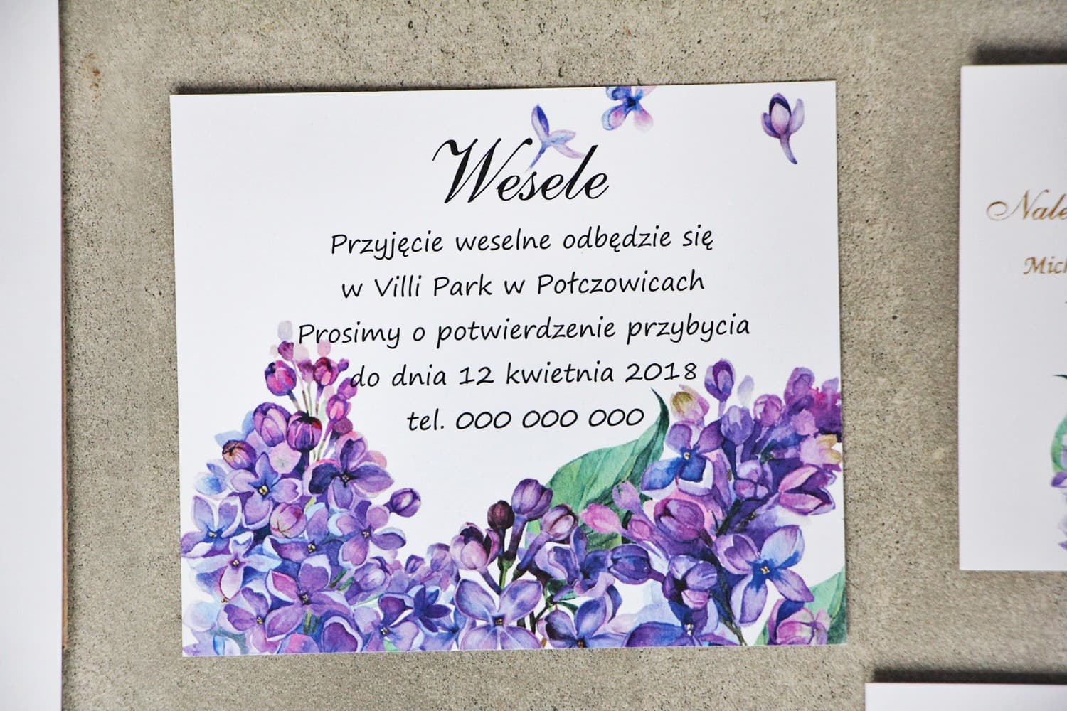 Purple Lilac Invitation Insert, Gift Poem Card | Wedding Information Cards | Sorento No. 11