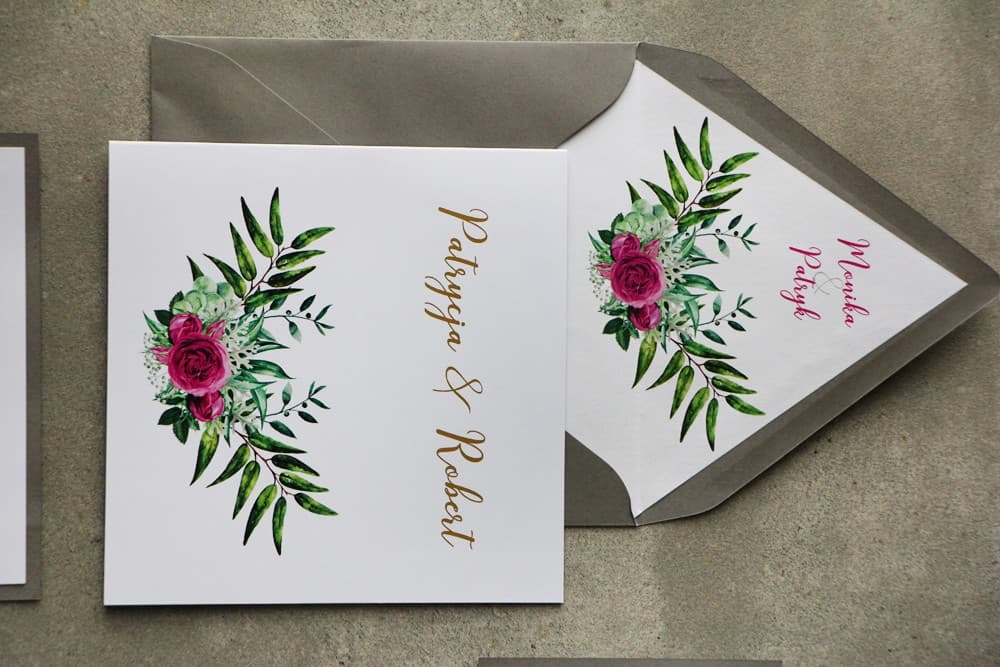 Invitación de Boda Cykade nº 4 – Dorado y Rosas