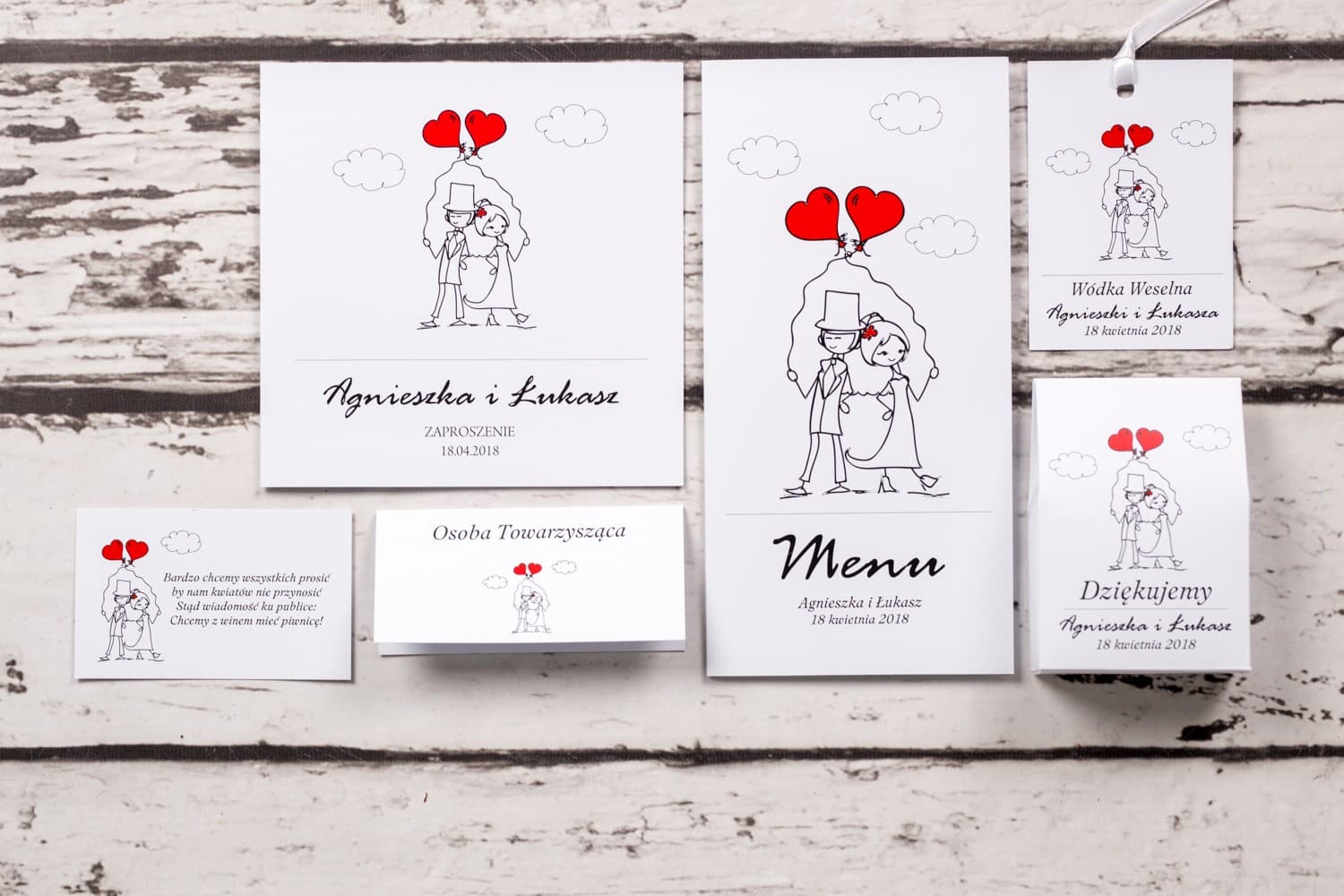 Set de muestra de invitaciones de boda Bueno nº 6 - Estilo informal con globos