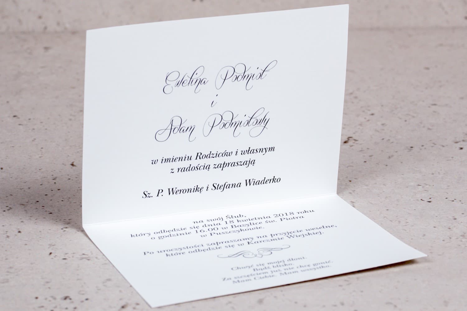 Interior de la invitación de boda Arte n.º 5 - Diseño clásico con ornamentos