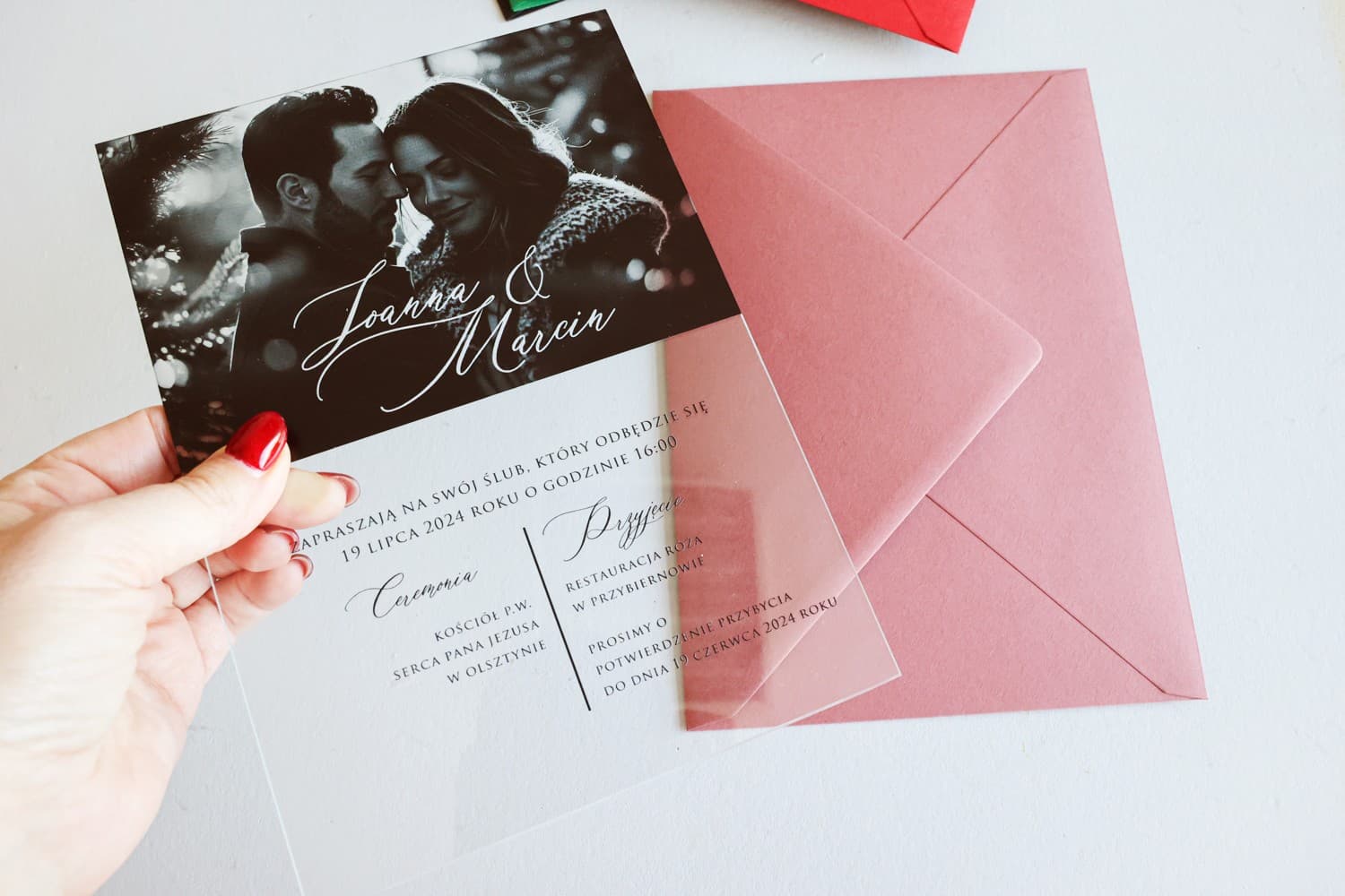 Invitaciones de boda transparentes estilo glamour Korani nº 27 Amelia Wedding