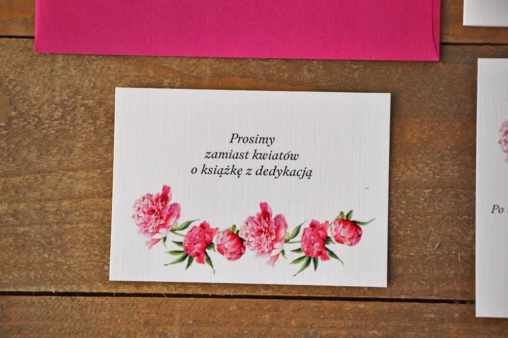 Peony Invitation Insert Card, Information Card | Watercolor Wedding Inserts | Watercolors No. 6
