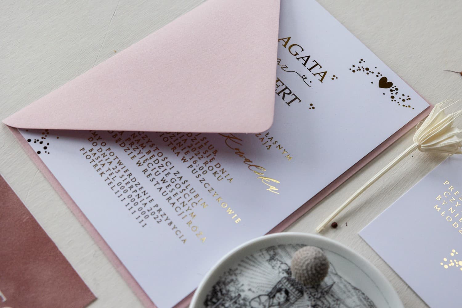 Invitation mariage minimaliste Simple n° 3 cœur doré Amelia Wedding