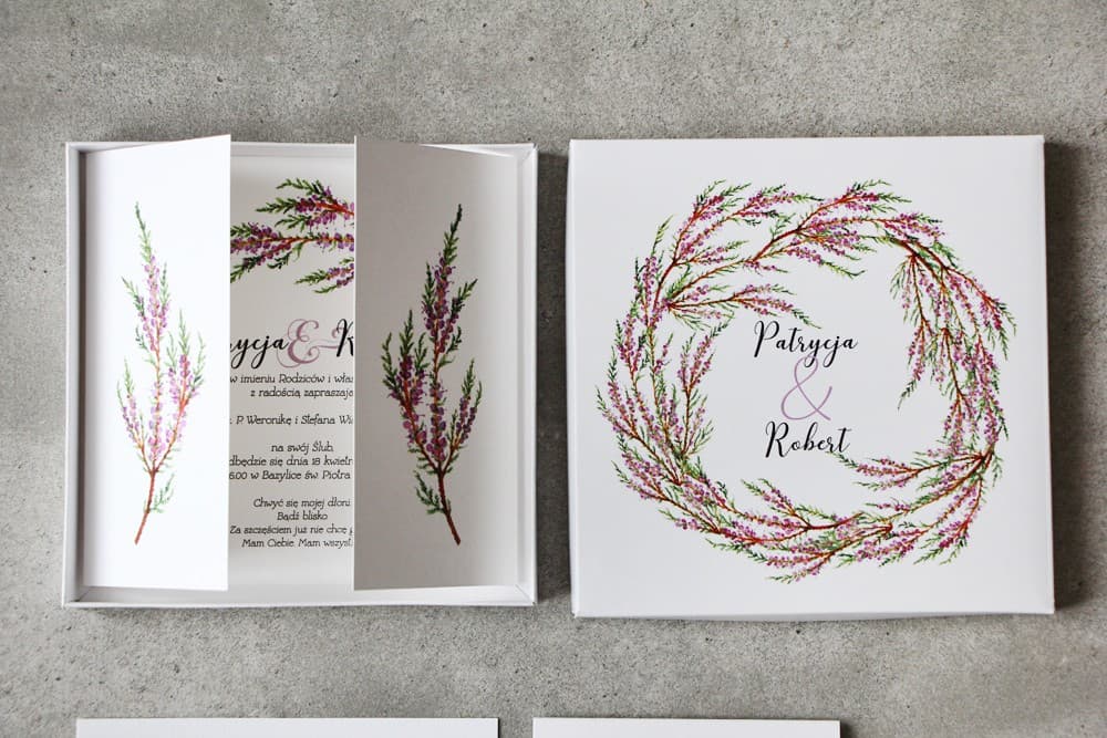 Elegante cartoleria di nozze boho Pistacjowe n. 22 scatola aperta Amelia Wedding