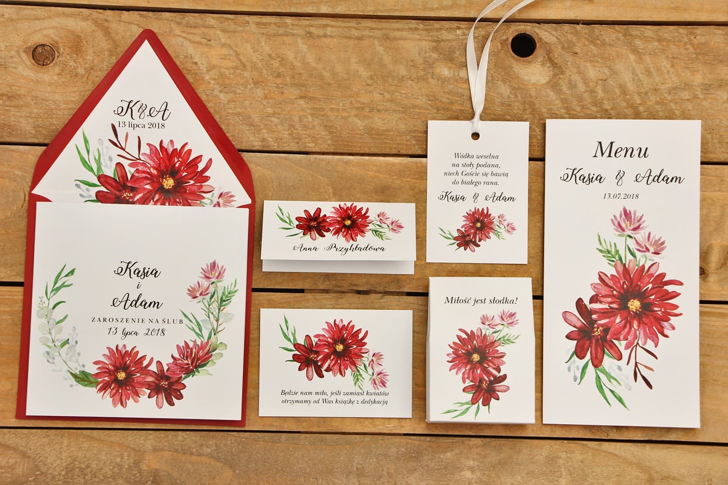 Set papeteria nuziale Kalia n. 5 segnaposto e menu Amelia Wedding