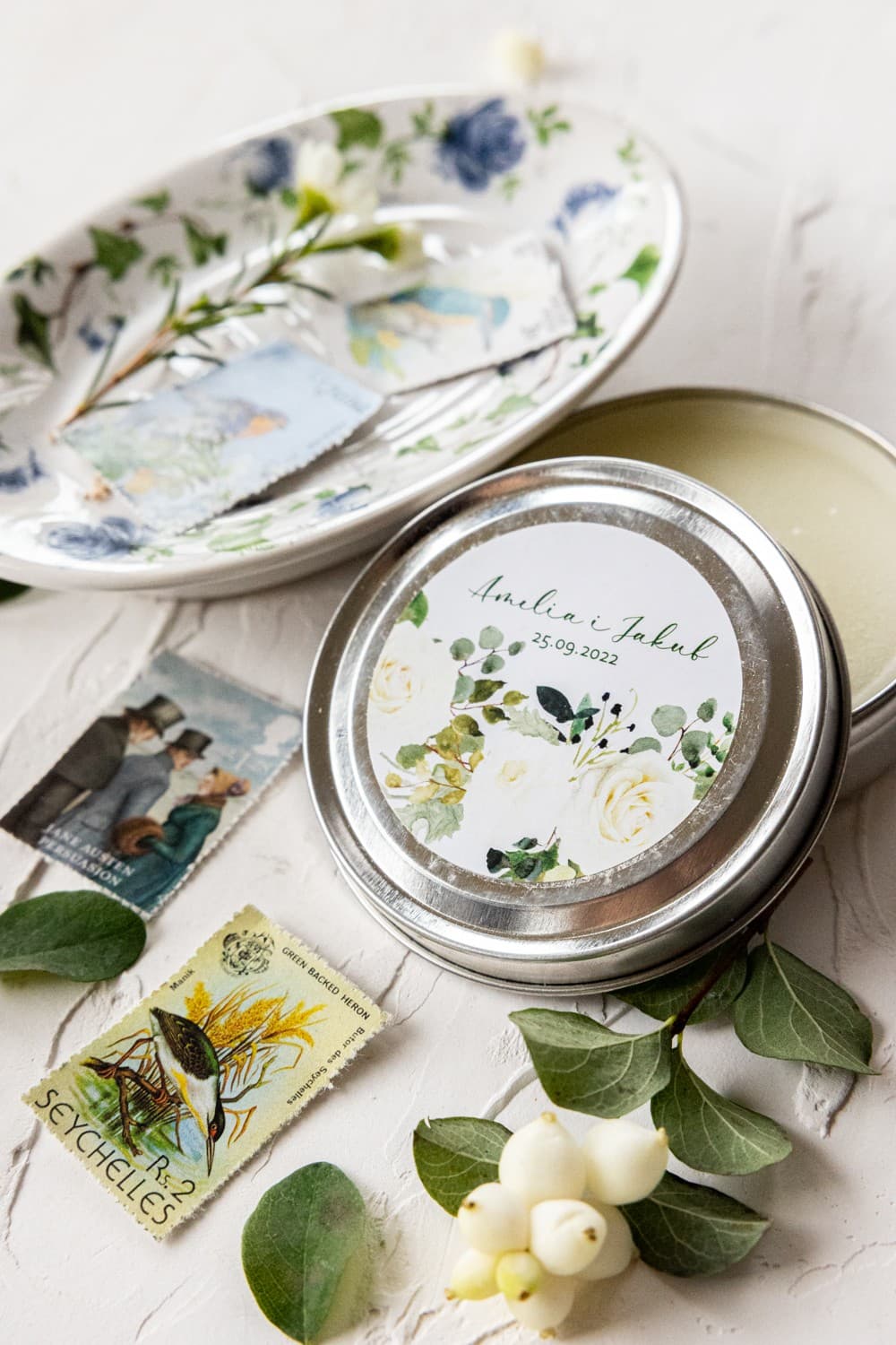 Duftkerze in der Dose Weiße Rose & Eukalyptus | Gastgeschenke | Korani Nr. 12