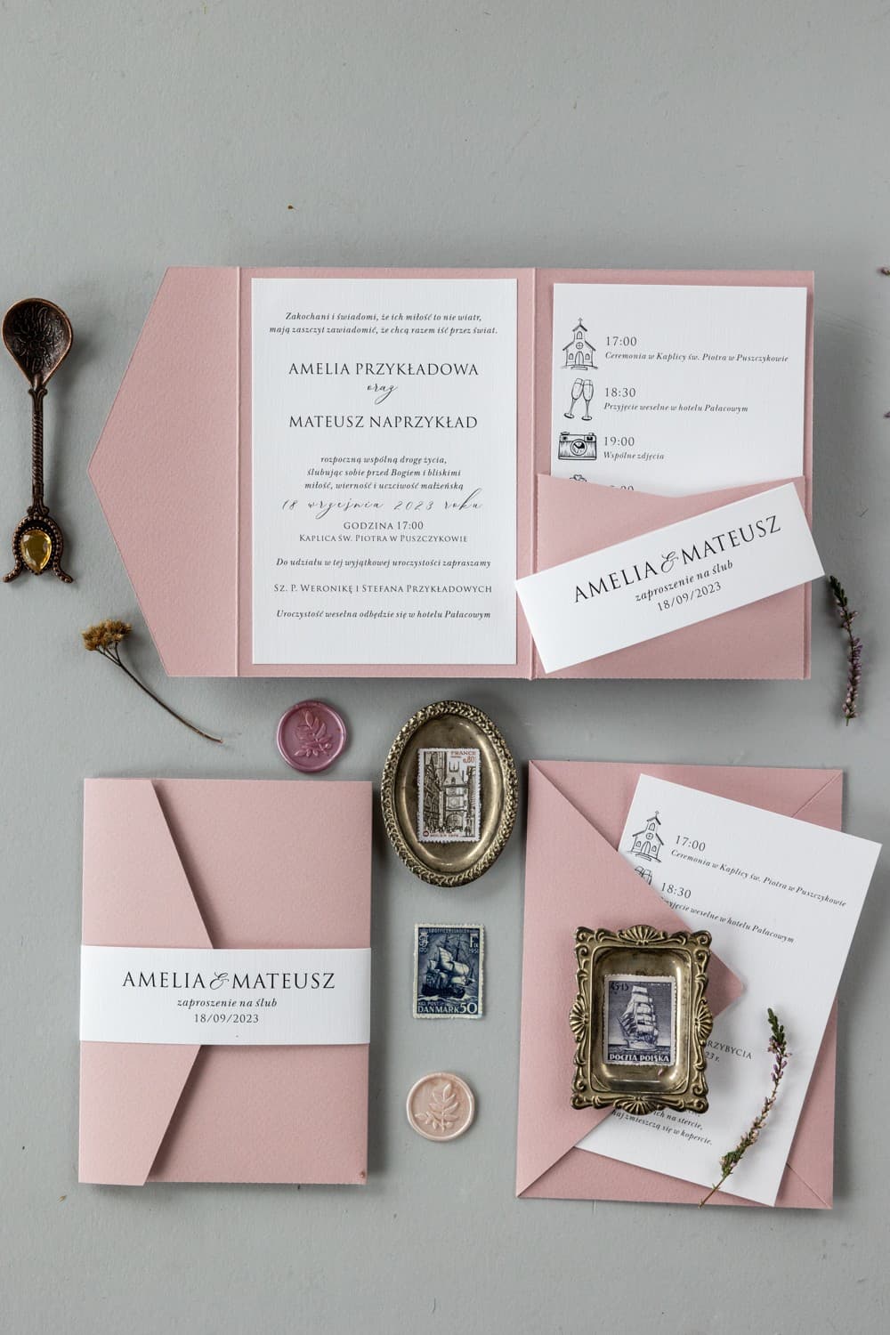 Kraft Wedding Invitation Sample No. 9 – Eco Paper