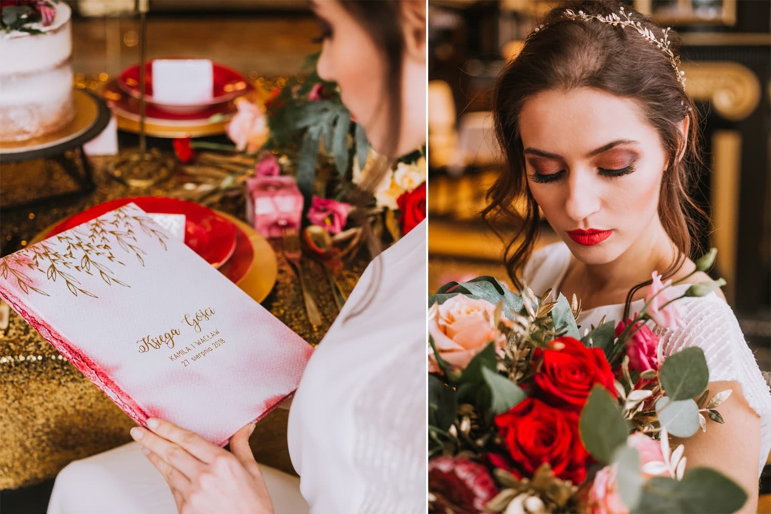 Libro de Invitados de Boda Rosa Dorado Ombre A4 | Libro de Firmas Personalizado | Kamira nº 1