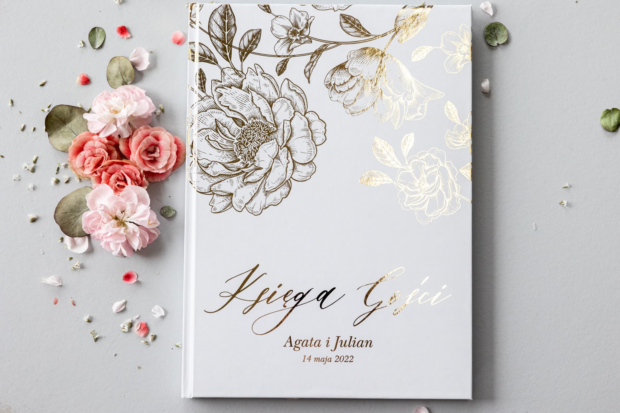 Interior del libro de invitados de boda con diseño elegante