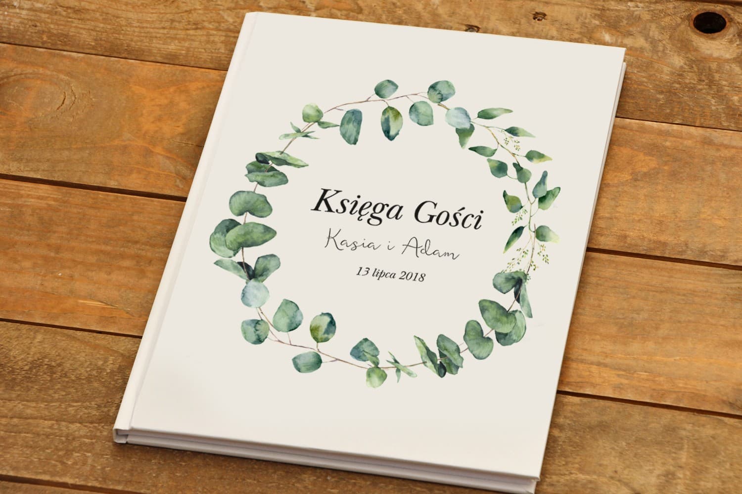 Libro de Invitados Personalizado Greenery con Eucalipto | Libro de Boda A4 | Kalia nº 2