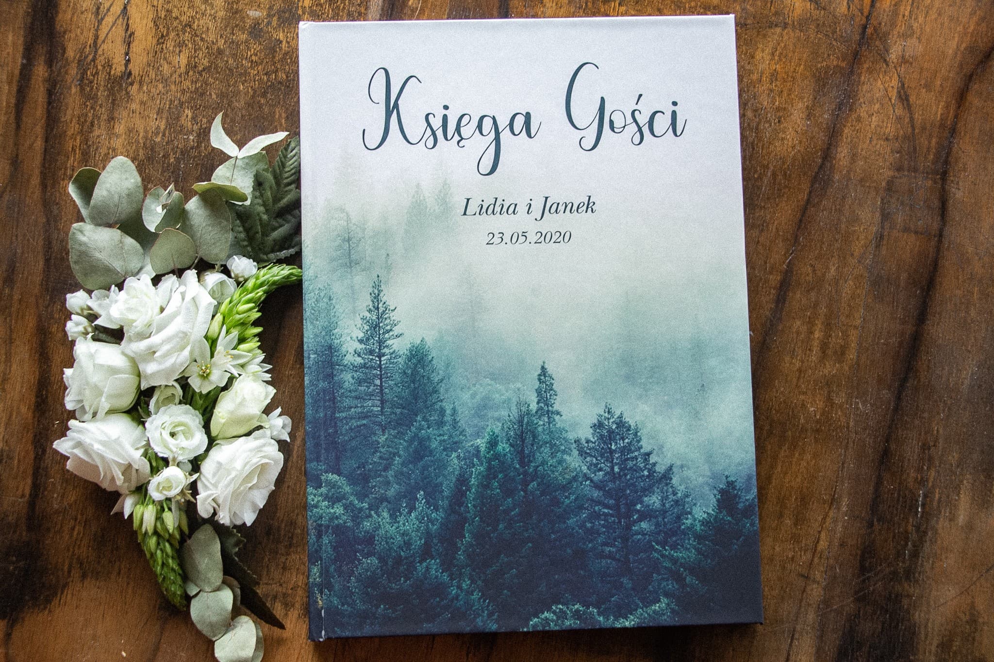 Libro de Visitas Rústico Bosque en la Niebla Personalizado | Libro de Visitas de Boda A4 Forestal | Etéreo n.º 6