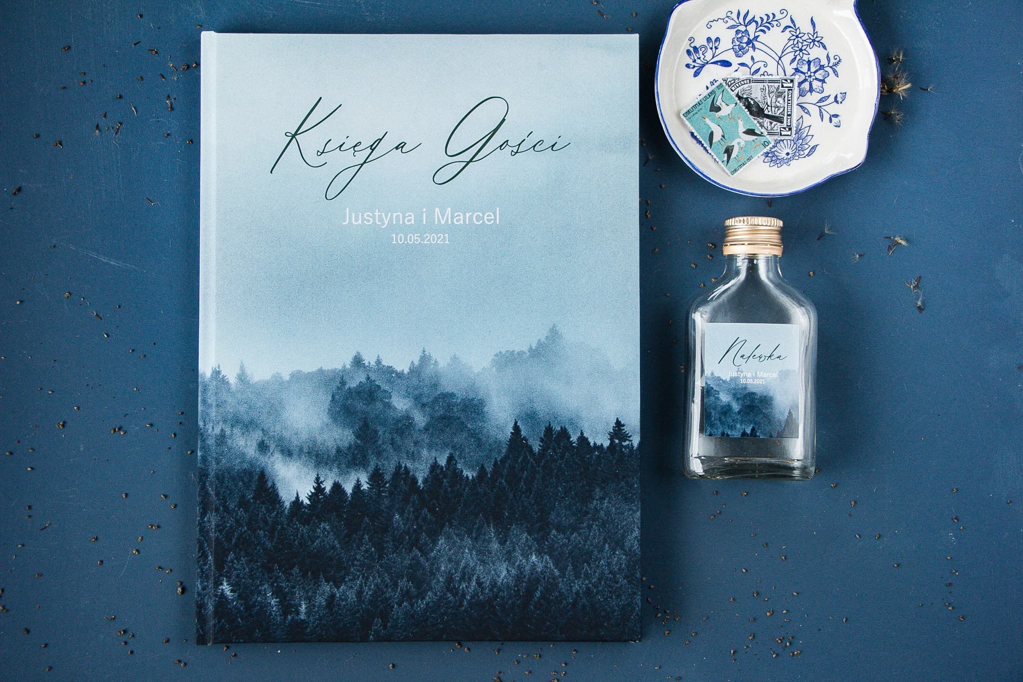 Libro de Visitas Forestal con Gráfico de Bosque | Libro de Boda Rústico Personalizado A4 | Soft nº 3