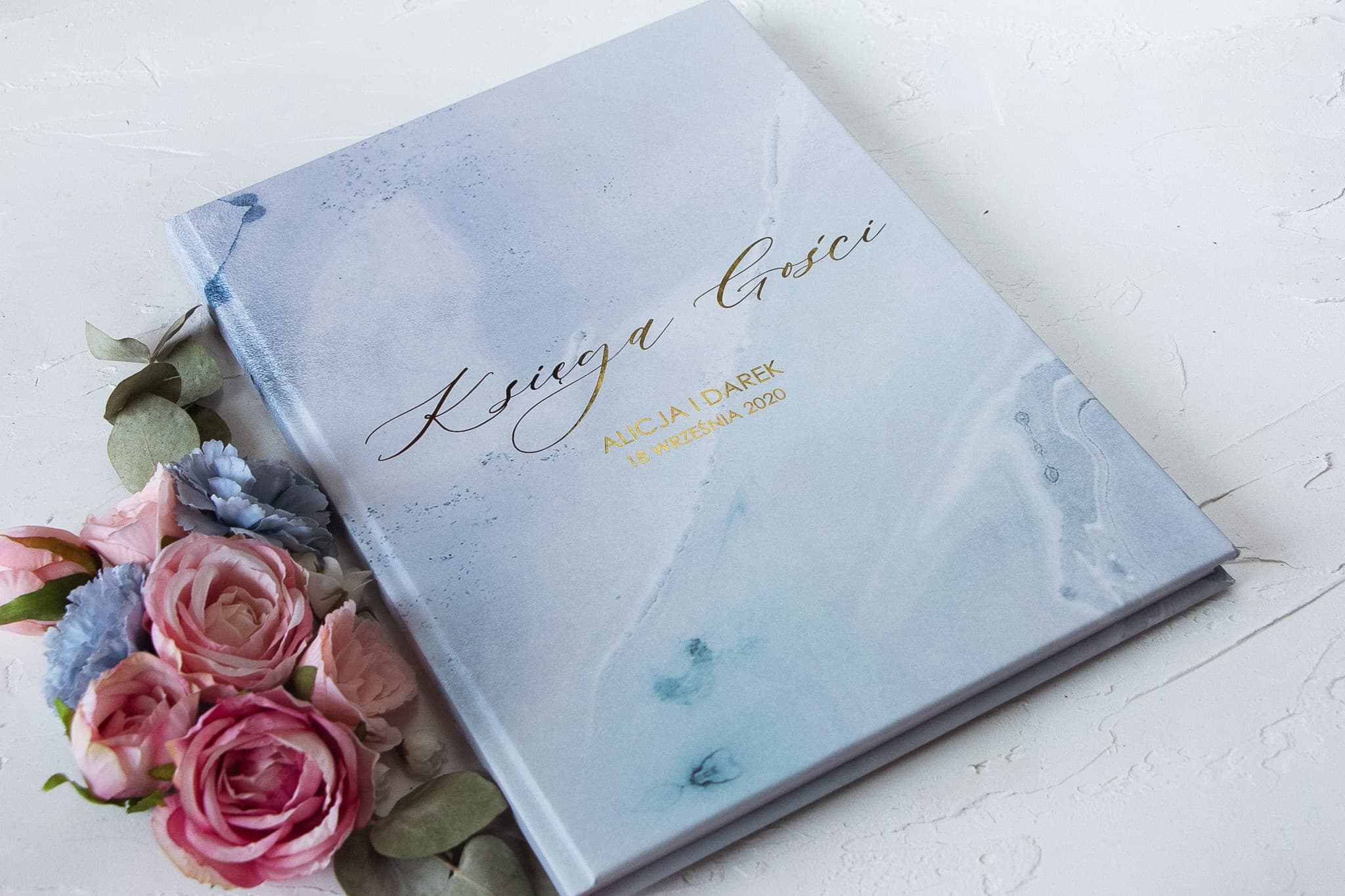 Libro de Visitas Boda Marmoleado Dorado A4 | Elegante Recuerdo Personalizado | Mármol No. 3