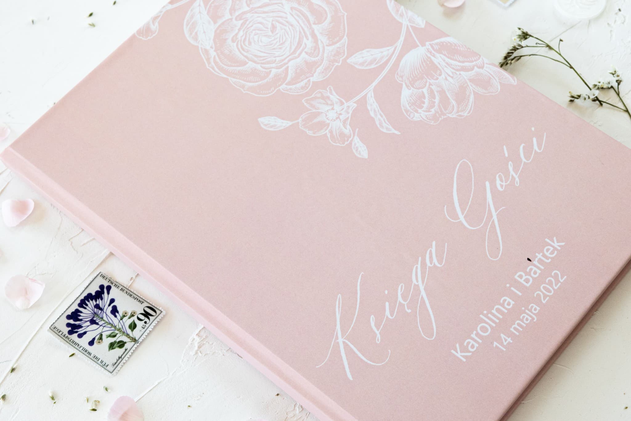 Libro degli Ospiti Matrimoniale rosa cipria dalla collezione Giada