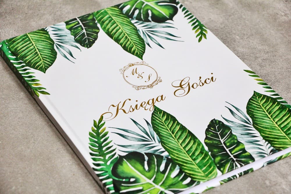 Libro Ospiti Nuziali Tropicale Dorato A4 | Album Personalizzato per Dediche Ospiti | Sorento nr 12