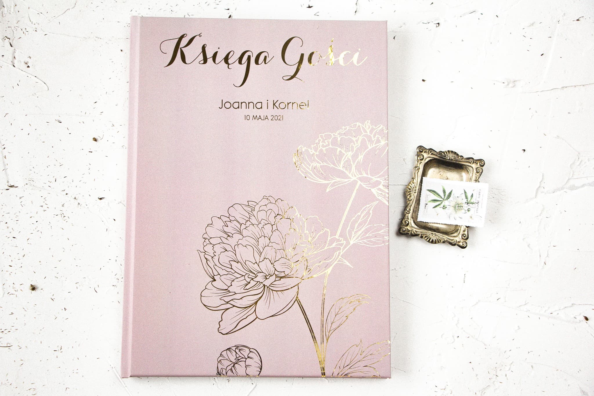 Livre d'or de mariage luxueux avec personnalisation et accents dorés - Pattern n° 4