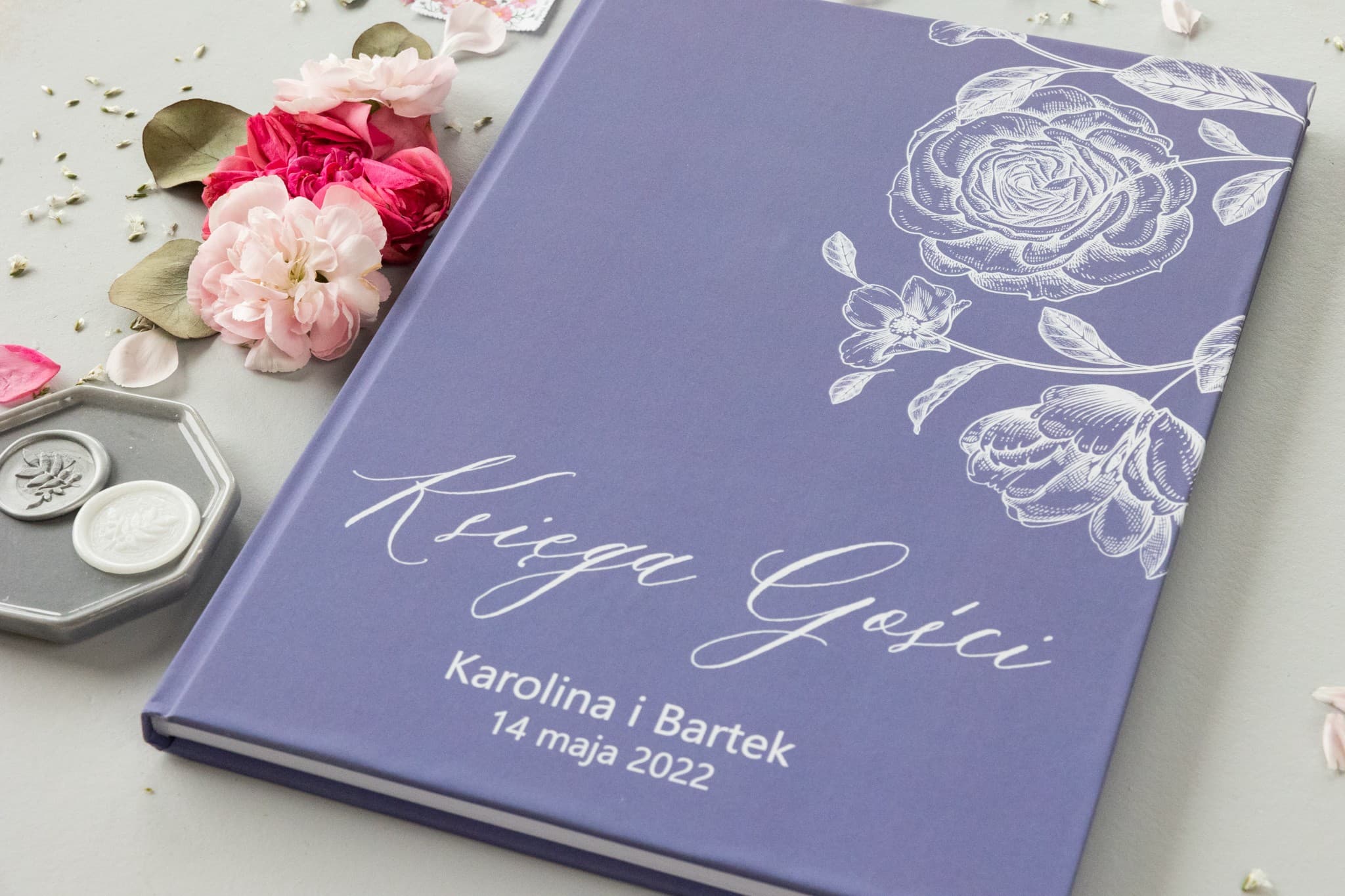 Livre d'Or de mariage couleur lavande de la collection Nefryt