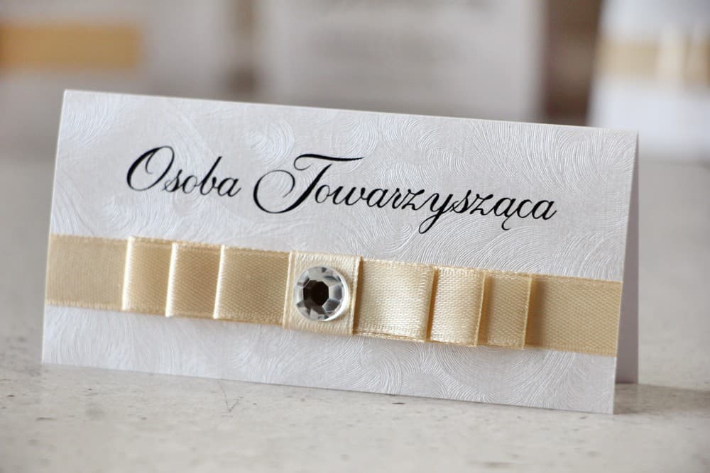 Marcasitios para mesa de boda - Amaretto n.º 1 - Clásicos, elegantes, ecru y plata, papel perlado