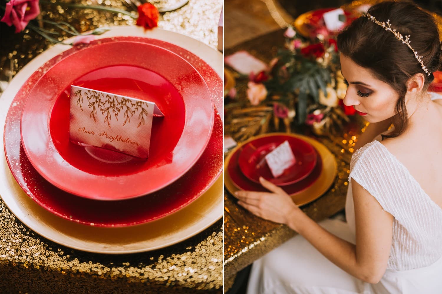 Marcasitios de Boda Kamira n.º 1 – Tarjetas de Mesa con Elegante Dorado