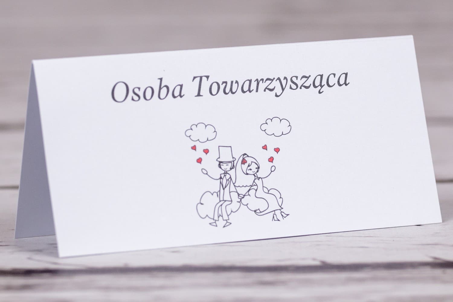 Marcasitios de Boda Bueno n.º 3 – Tarjetas de Mesa con Divertido Dibujo de Novios