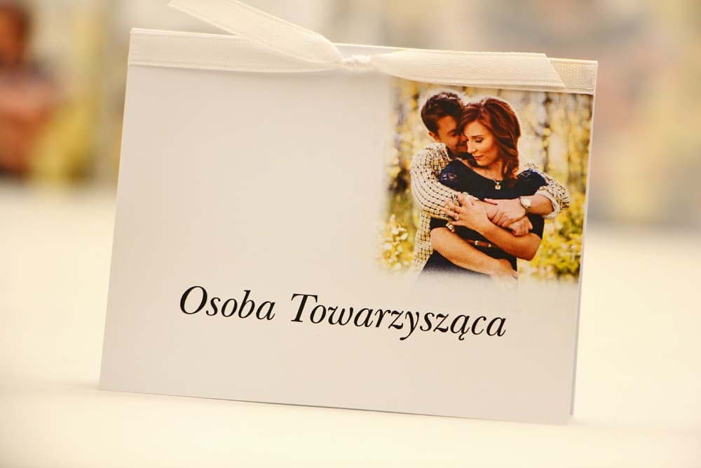 Marcasitios de Boda Elegant n.º 22 – Tarjetas de Mesa con Foto y Lazo