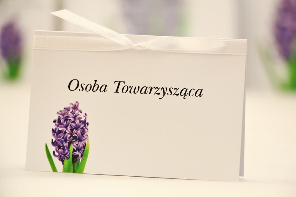 Marcasitios de Boda Elegant n.º 7 – Tarjetas de Mesa con Motivo de Jacinto Violeta