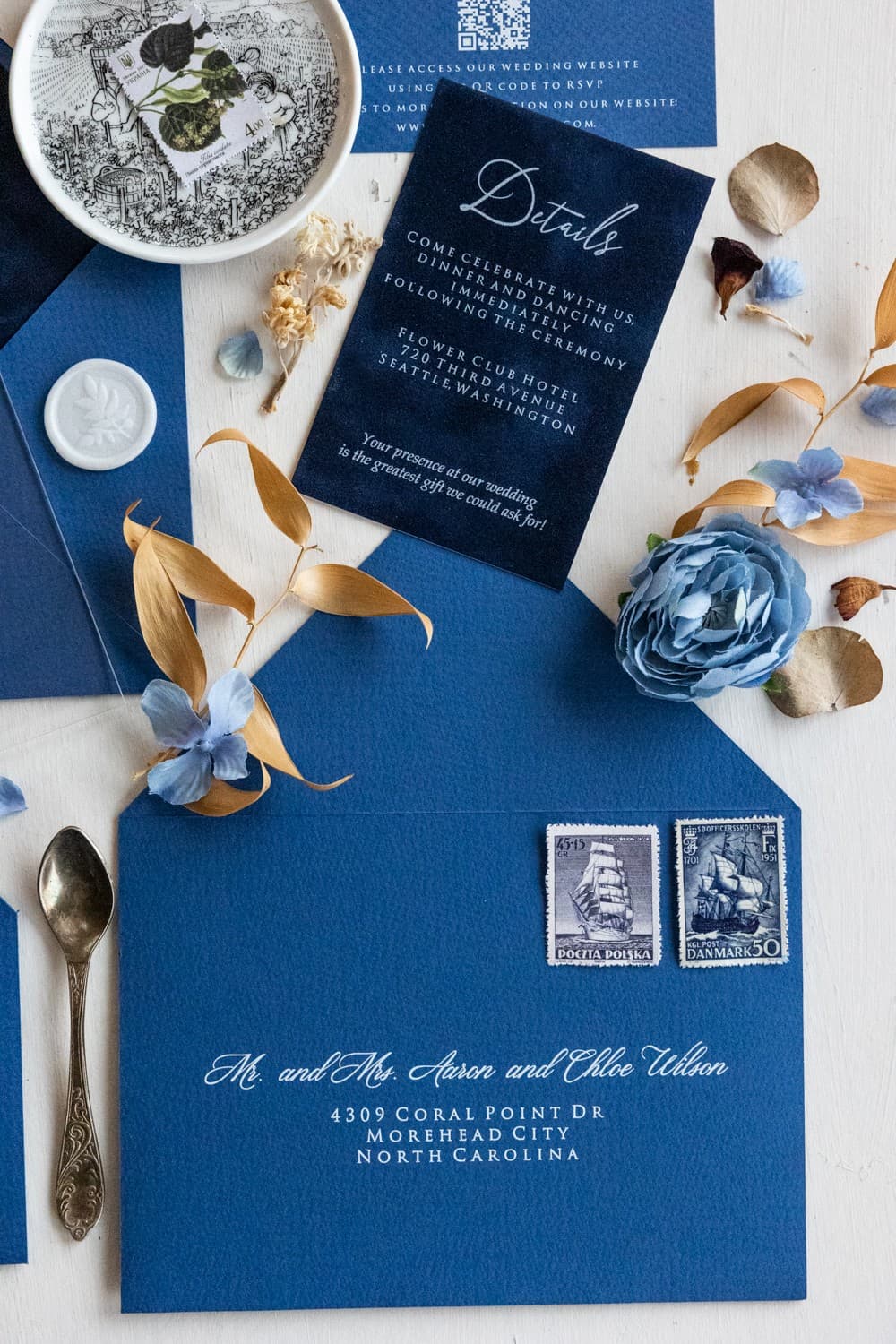 Papeterie de table luxueuse en velours collection Velours n° 2