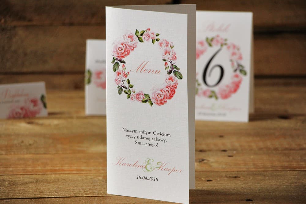 Menu de Mariage Élégant avec Roses Aquarelles | Carte Menu de Table Fleurie | Aquarelle n° 19