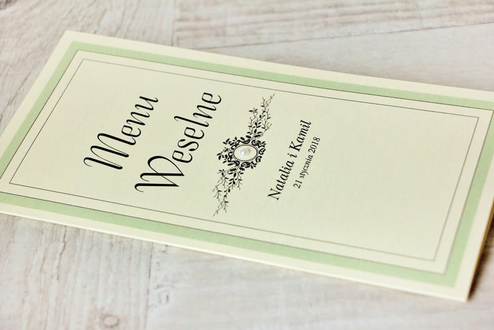 Menu de Mariage Élégant avec Dentelle et Cristal, Carte de Menu Personnalisée sur Papier Lin | Menu de Table | Avec Dentelle n° 8