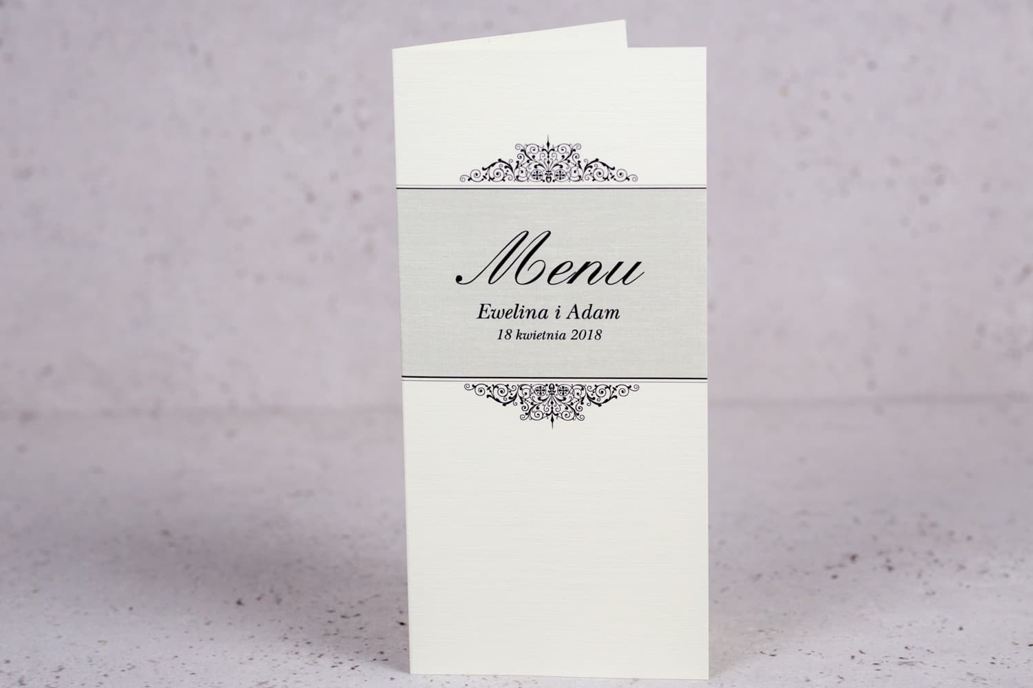 Elegante Menú de Boda Ecru en Papel de Lino | Tarjetas de Menú de Mesa | Arte nº 4