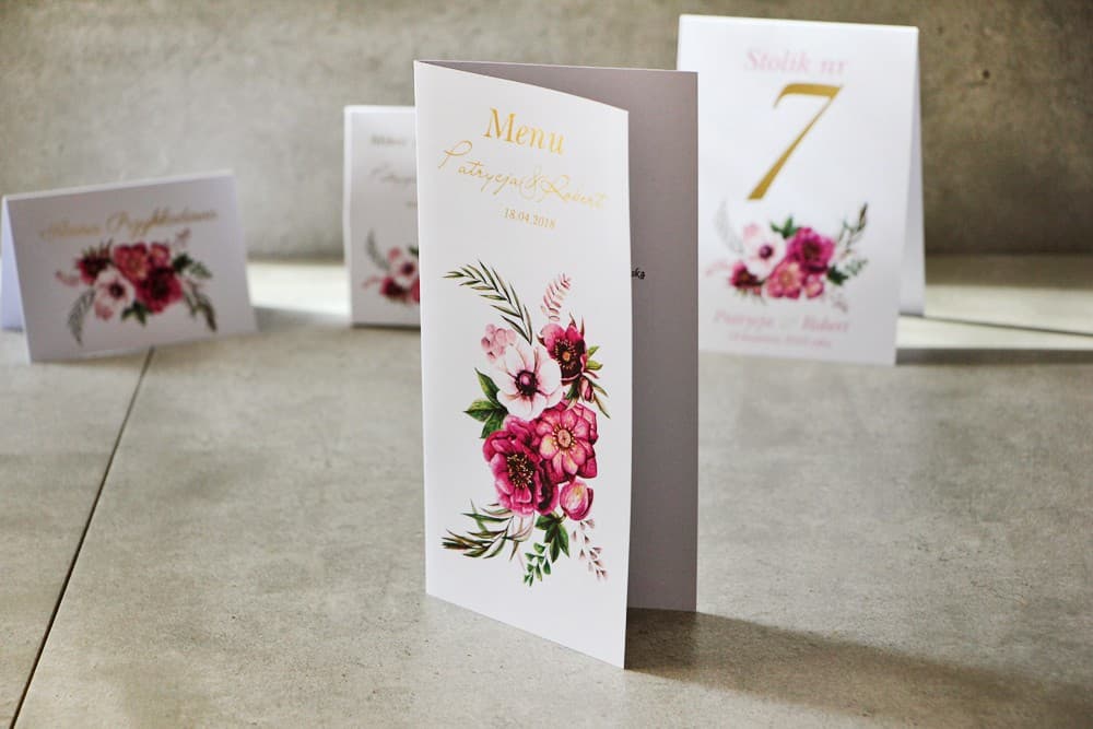 Menu di Nozze Dorato con Rose, Elegante Carta del Menù | Menù Matrimonio Personalizzato Glamour | Cykade n. 5