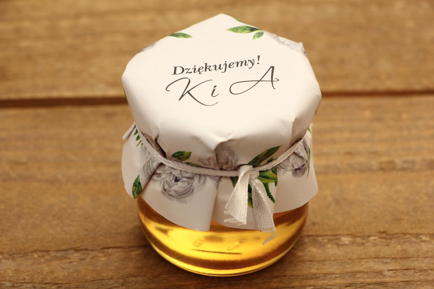 Tarritos de Miel para Boda Kalia n.º 8 – Dulce Agradecimiento con Motivo de Peonías y Helechos