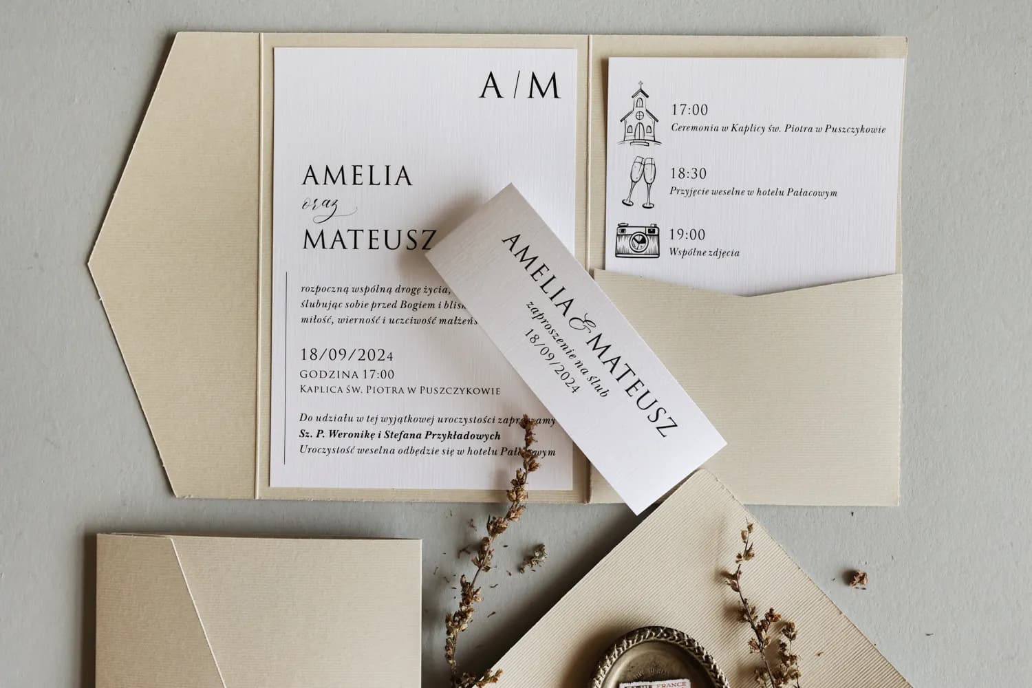 Kraft No. 11 Wedding Invitation – Minimalist with Belly Band - 2