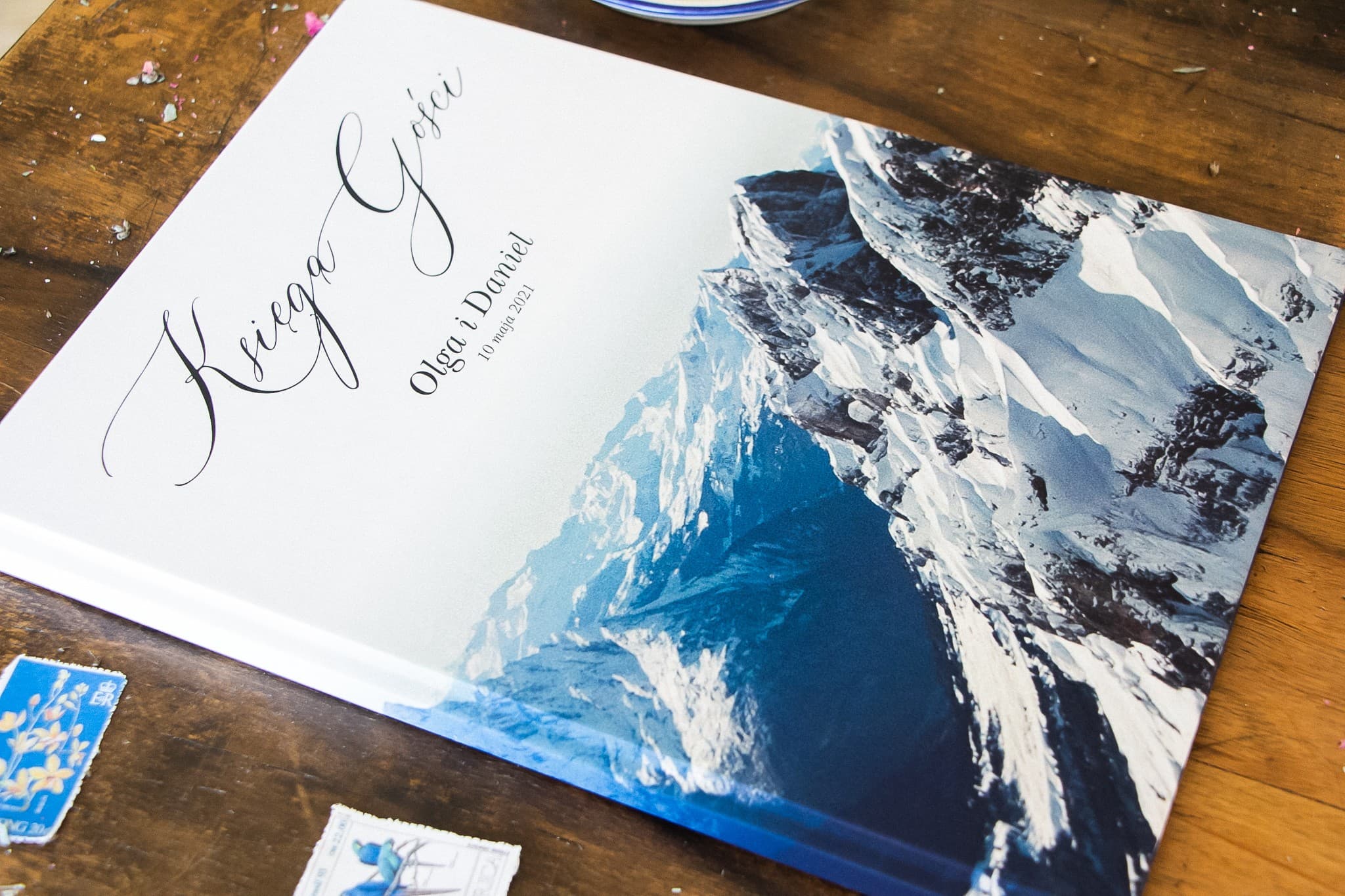 Personalized Mountain Wedding Guest Book | Winter Landscape | Topaz Design 1 - 2