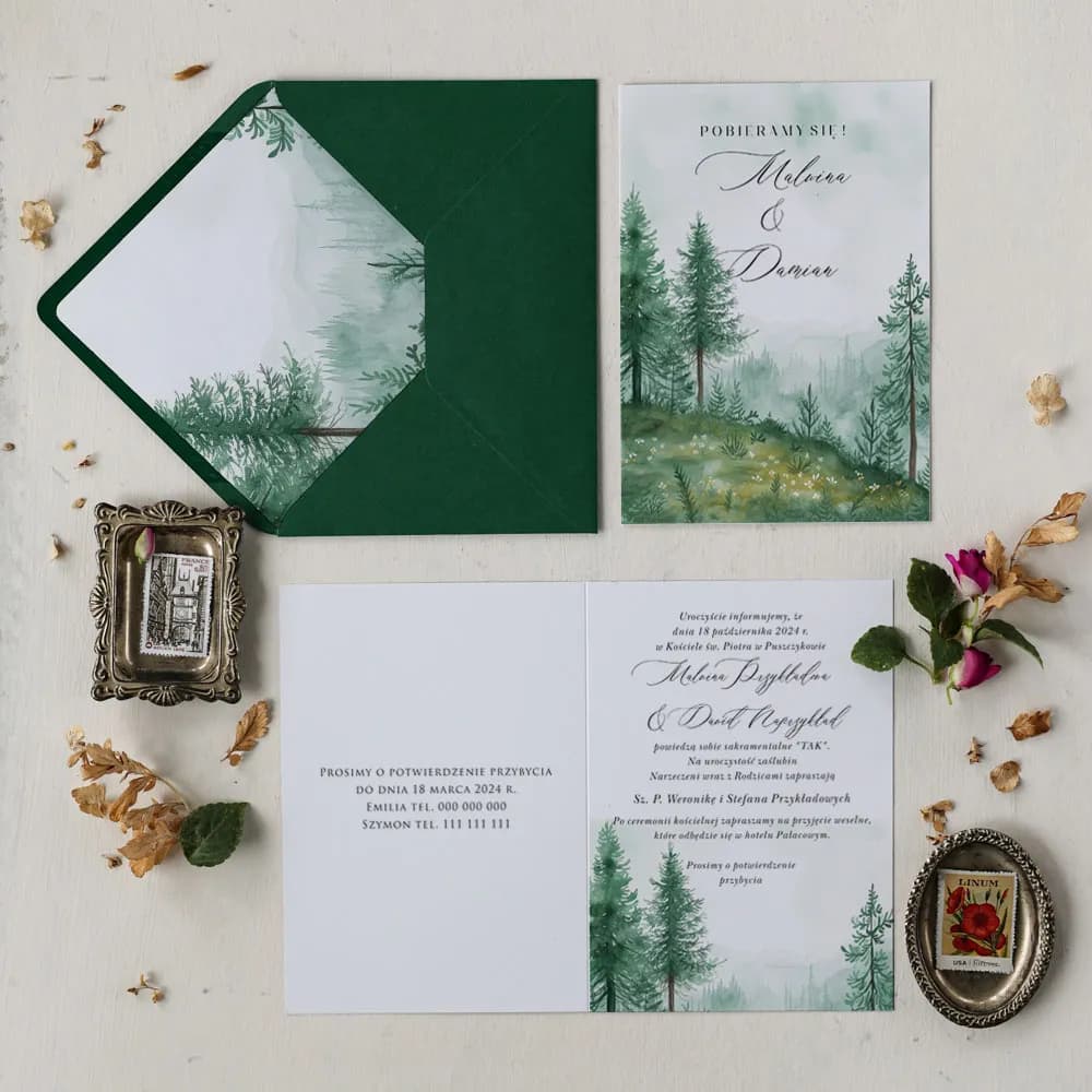 Muestra de invitación de boda floral – Impresión nº 8