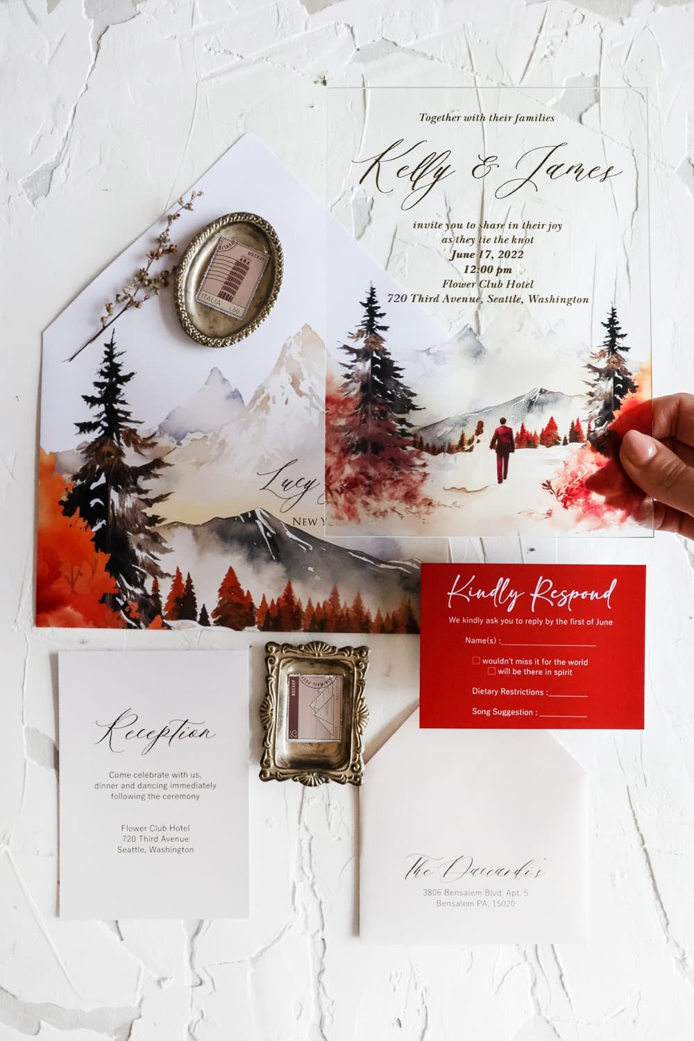 Muestra de Invitación de Boda con Vale de 10 PLN | Elegancia Premium | Korani nº 19