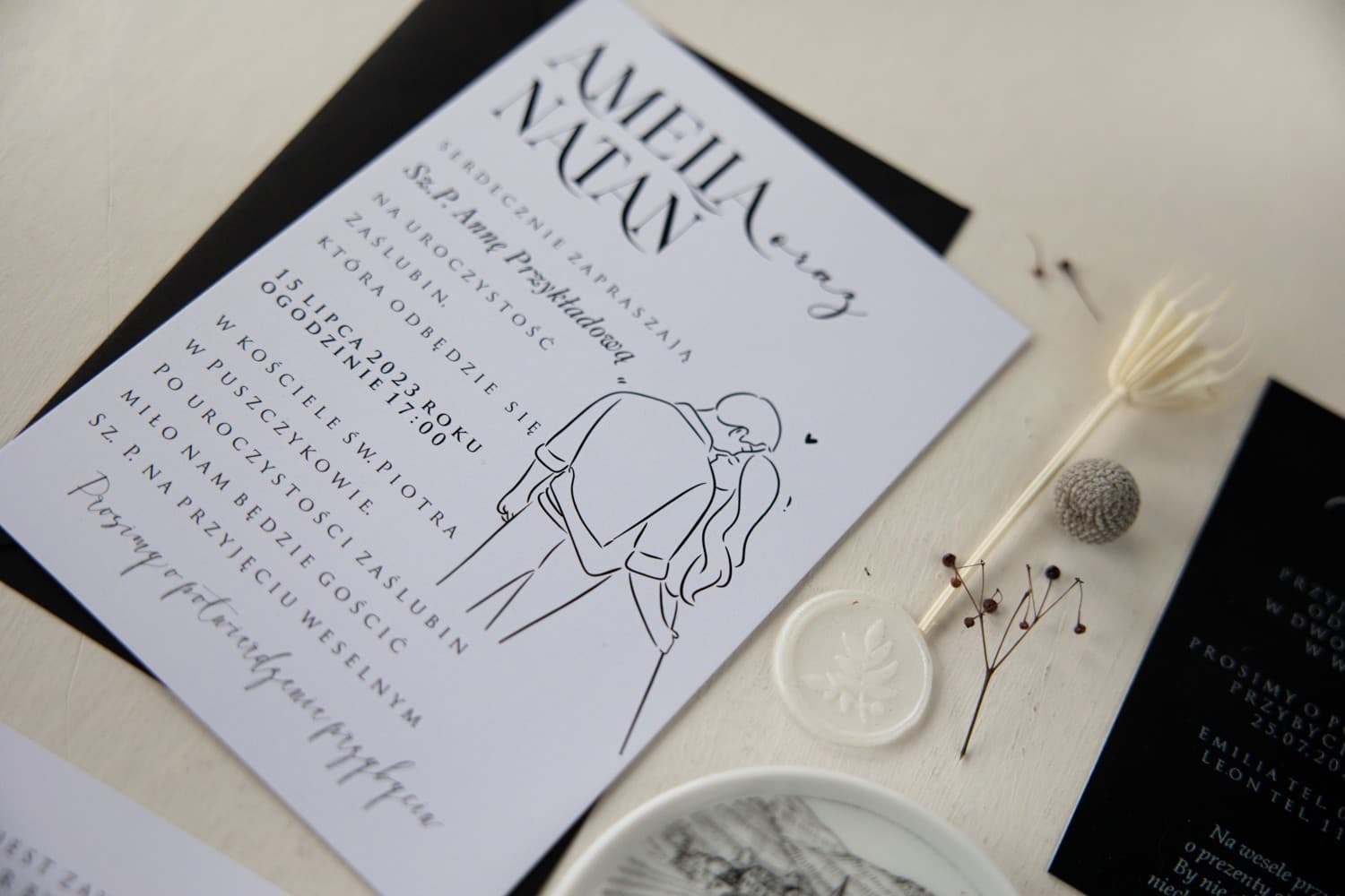 Muestra de Calidad - Ver en Persona | Invitaciones de Boda Florales con Magnolias | Magnolia n.º 1