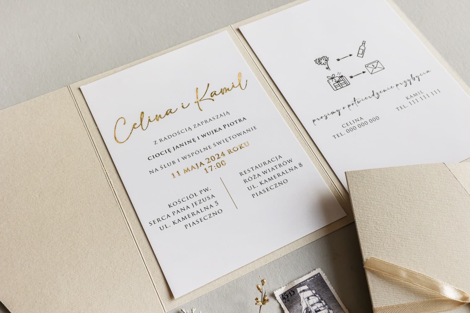 Muestra de Invitación de Boda - Calidad en Vivo, Cupón 10 PLN | Muestras de Invitaciones | Avril n.º 10