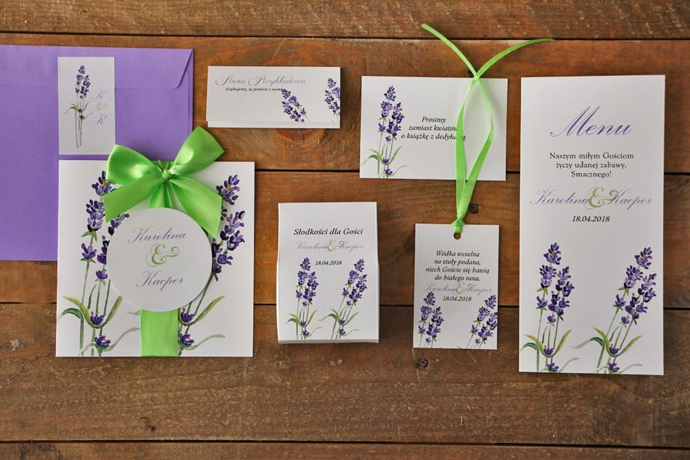 Set de Muestras con Lavanda, Compruebe la Calidad del Papel y la Impresión | Muestras de Invitaciones de Boda Acuarela | Acuarelas nº 14