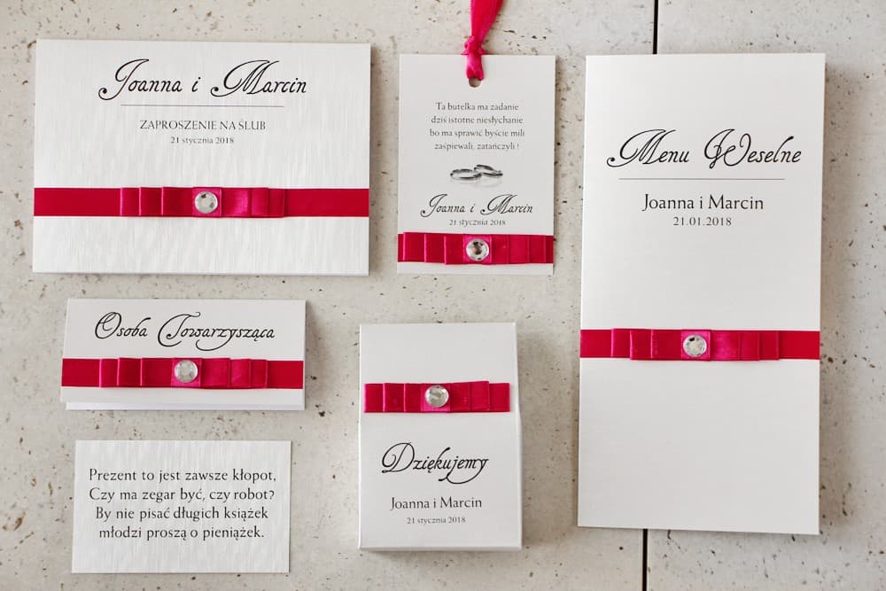 Muestras de Invitaciones Elegantes con Lazo en Papel Perlado | Set de Muestras de Papelería de Boda | Amaretto nº 8
