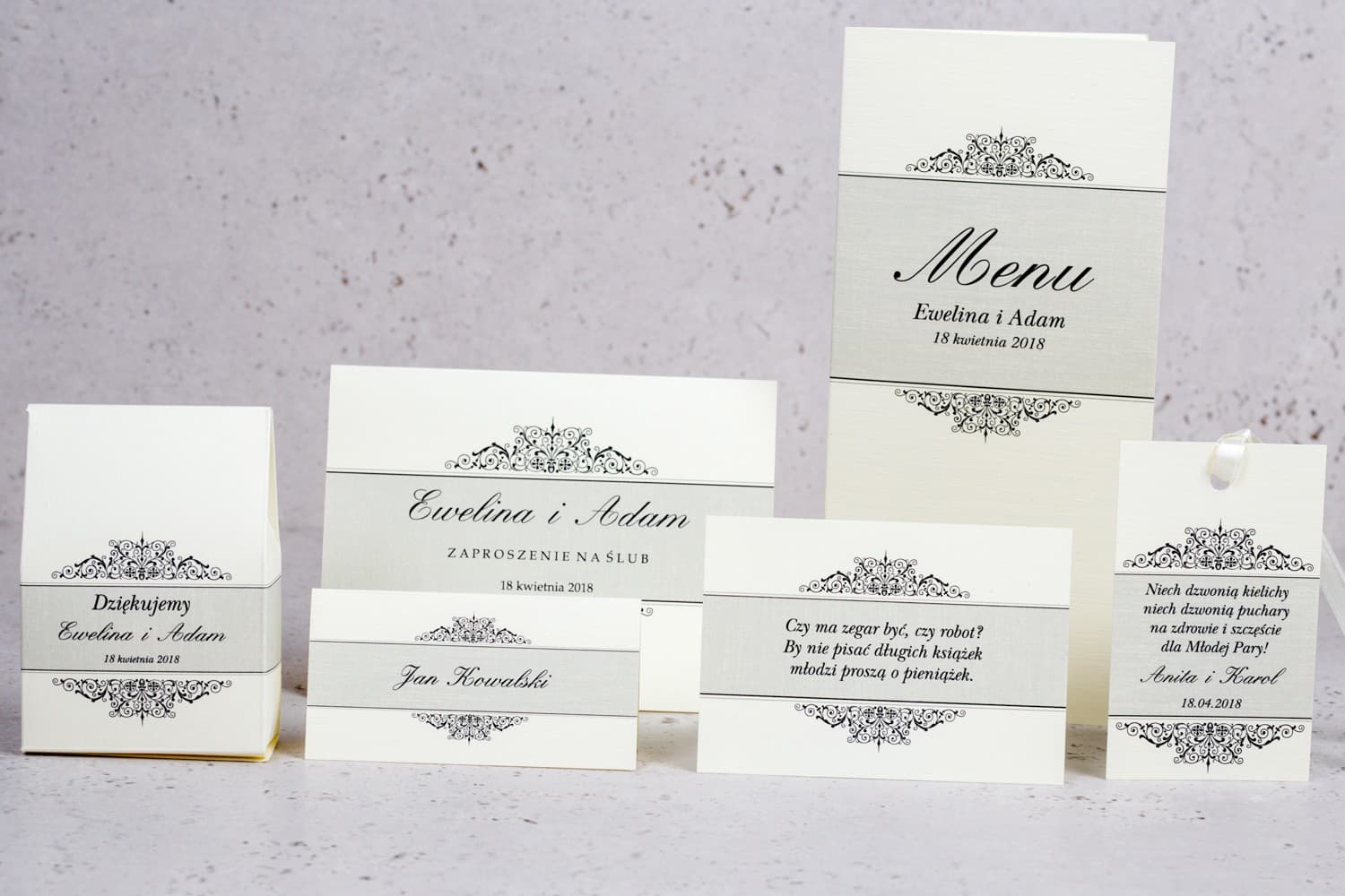 Muestras de Invitaciones de Boda Ecru y Complementos | Kit de Muestras Papelería Clásica | Arte nr 4