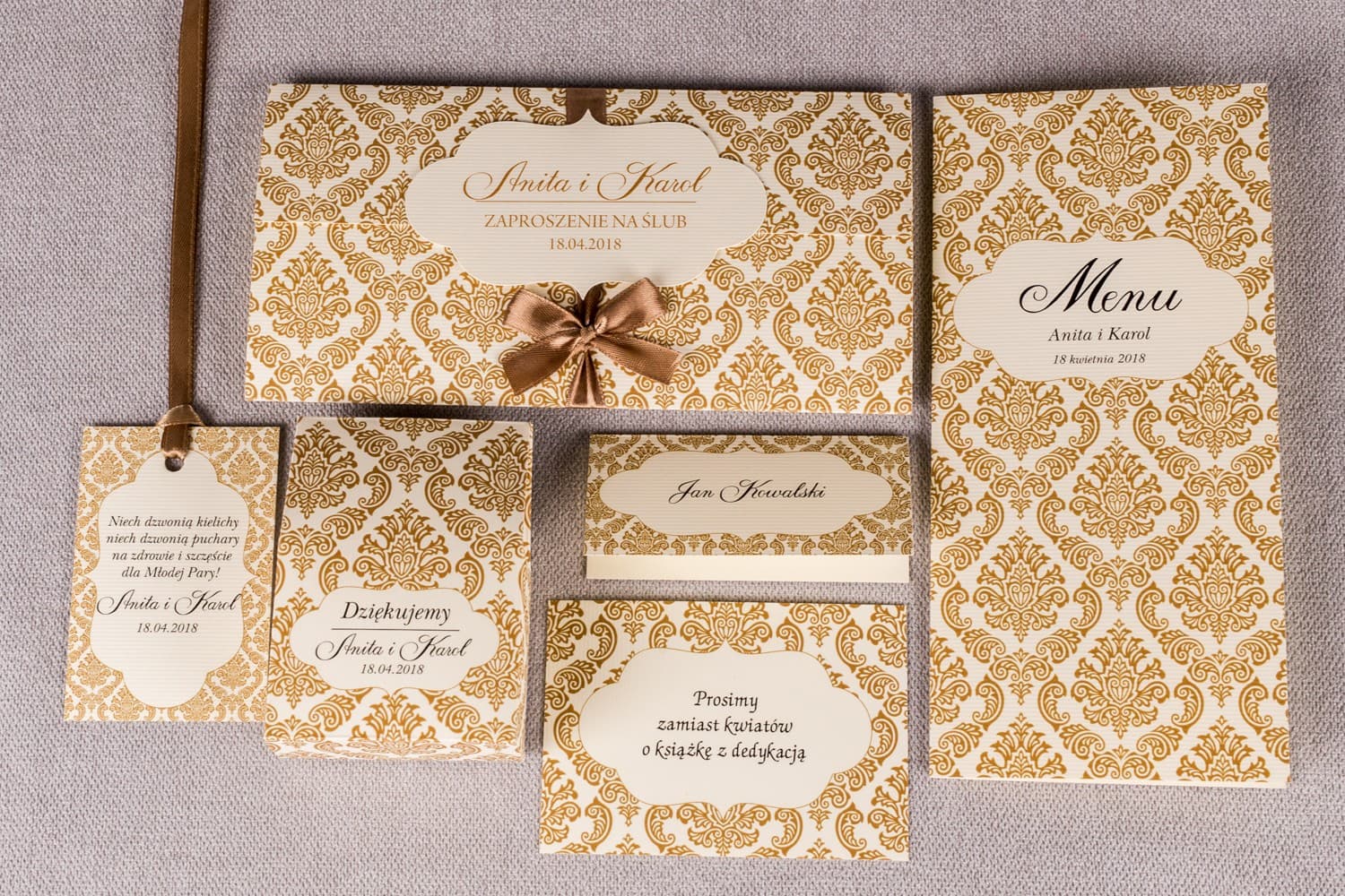 Muestras de Invitaciones de Boda Ornamentos Elegantes | Set de Muestras de Papelería Nupcial | Madras n.º 7