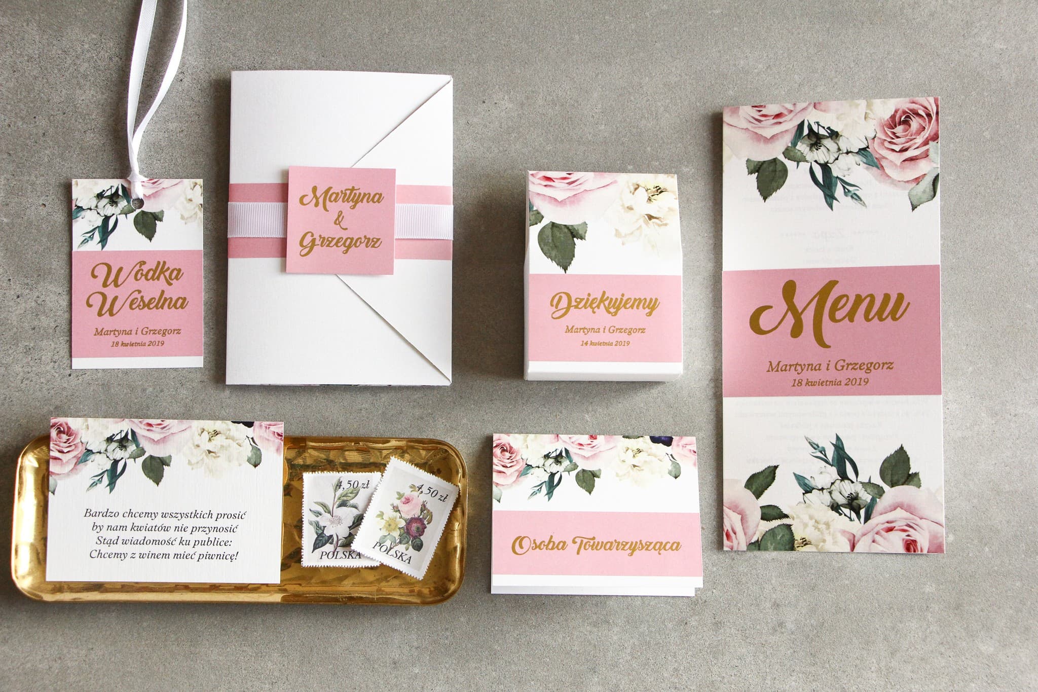 Muestras de Invitaciones Rosas Doradas, Set de Papelería | Muestras de Invitaciones Glamour | Lotaro nº 4